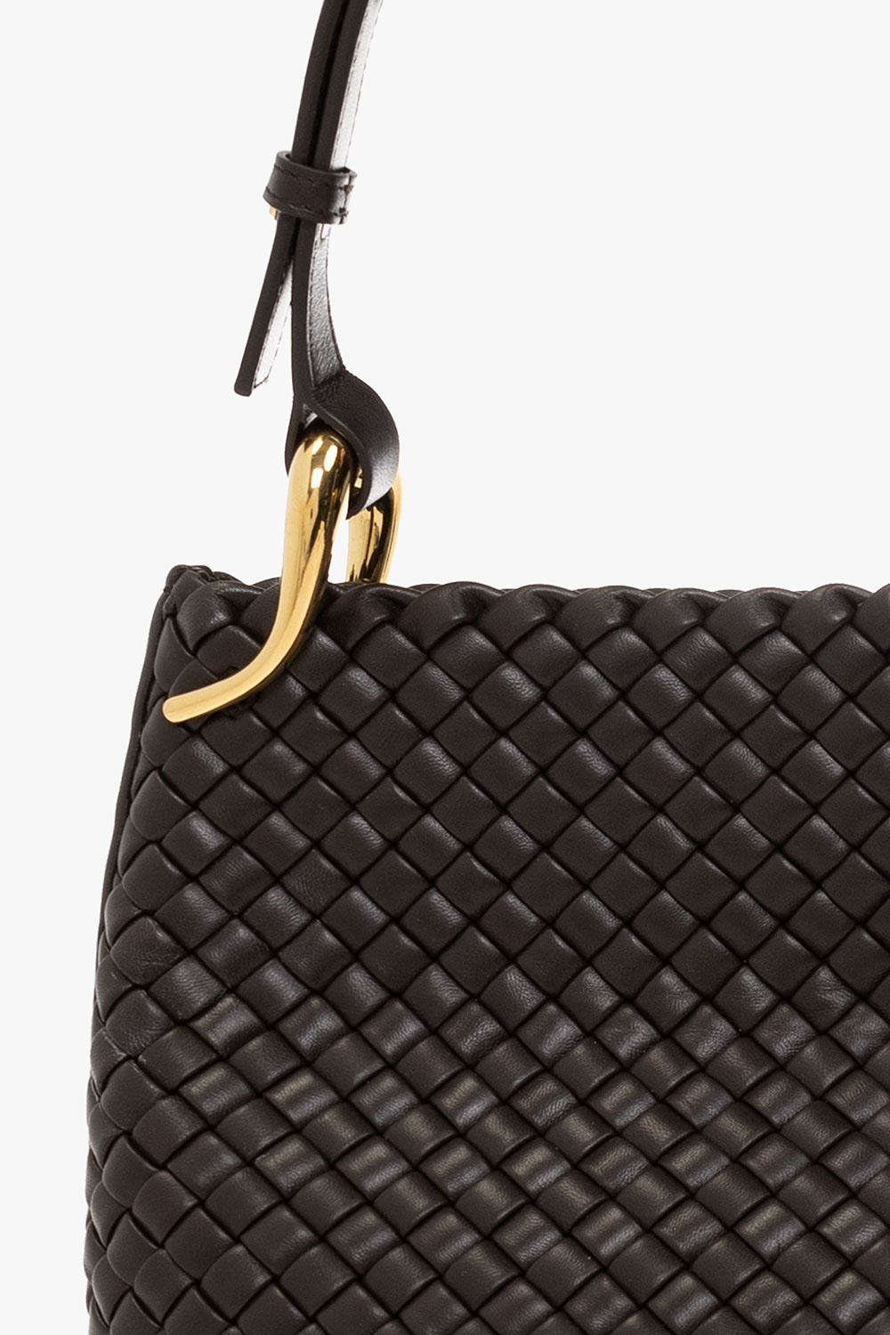 Brown 'Clicker Medium' shoulder bag Bottega Veneta